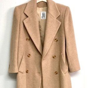 Jones NY Vintage 100% Wool Double Breasted Camel Coat